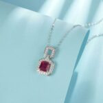 925 Silver Cultured Ruby Necklace ZHF-P5002R - Image 3