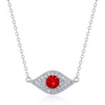 925 Silver Lab-Created Ruby Necklace - Model ZHF-P5512R