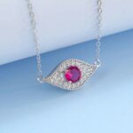 925 Silver Lab-Created Ruby Necklace - Model ZHF-P5512R - Image 2