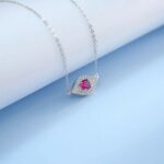 925 Silver Lab-Created Ruby Necklace - Model ZHF-P5512R - Image 3