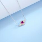 925 Silver Lab-Created Ruby Necklace - Model ZHF-P5512R - Image 5