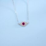 925 Silver Lab-Created Ruby Necklace - Model ZHF-P5512R - Image 6