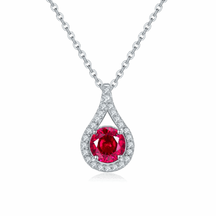 925 Silver Cultured Ruby Necklace ZHF-P5515R