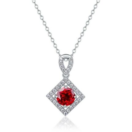 925 Silver Cultured Ruby Necklace ZHF-P5520R