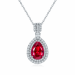925 Silver Cultured Ruby Necklace ZHF00406R