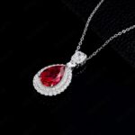 925 Silver Cultured Ruby Necklace ZHF00406R - Image 3