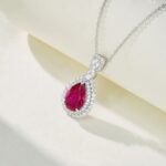925 Silver Cultured Ruby Necklace ZHF00406R - Image 5