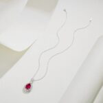 925 Silver Cultured Ruby Necklace ZHF00406R - Image 6