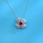925 Silver Cultured Ruby Necklace ZHFP0008R - Image 2