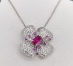 925 Silver Cultured Ruby Necklace ZHFP0008R - Image 6