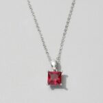 925 Silver Cultured Ruby Necklace ZHFP0101R - Image 3