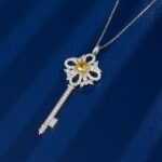 925 Silver Cubic Zirconia Yellow Necklace ZHFP0137Y - Image 2