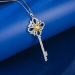 925 Silver Cubic Zirconia Yellow Necklace ZHFP0137Y - Image 3