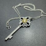 925 Silver Cubic Zirconia Yellow Necklace ZHFP0137Y - Image 4