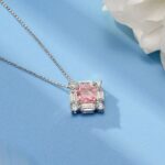 925 Silver Cubic Zirconia Pink Necklace ZHFP0591F - Image 2