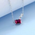 925 Silver Lab-Created Ruby Necklace - Model ZHF-P5508R - Image 2