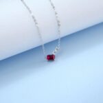 925 Silver Lab-Created Ruby Necklace - Model ZHF-P5508R - Image 3
