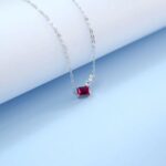 925 Silver Lab-Created Ruby Necklace - Model ZHF-P5508R - Image 4