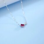925 Silver Lab-Created Ruby Necklace - Model ZHF-P5508R - Image 5