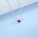 925 Silver Lab-Created Ruby Necklace - Model ZHF-P5508R - Image 6