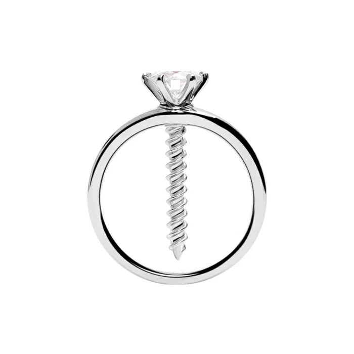 Screw & Silver Ring Pendant Necklace of Resilience: Love Through Adversity - Image 2