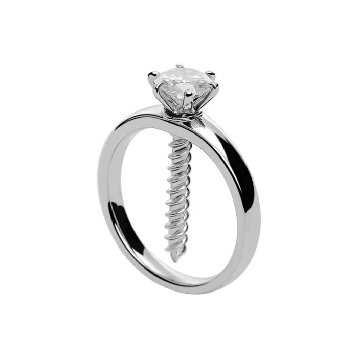 Screw & Silver Ring Pendant Necklace of Resilience: Love Through Adversity - Image 5